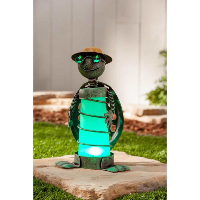 Garden Meadow 14" Solar Lighted Garden Meadow Frog & Turtle