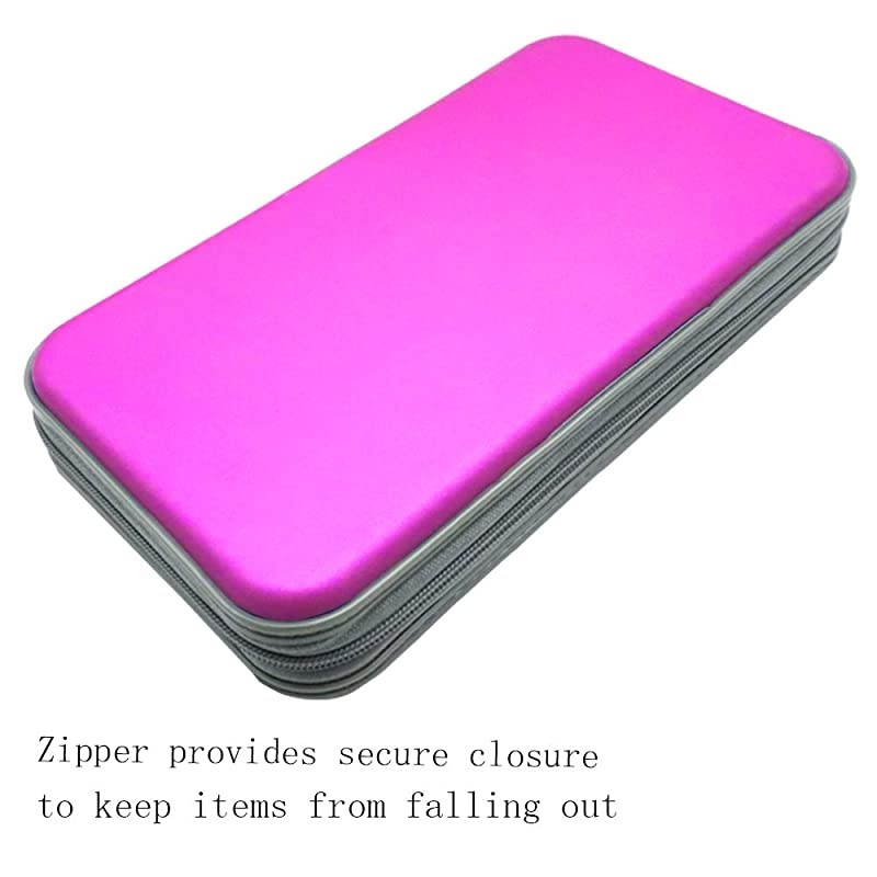 CD Case 80 Capacity DVD Storage DVD Case Holder VCD Wallet Organizer Protective Hard Plastic Portable Case Cover Purple
