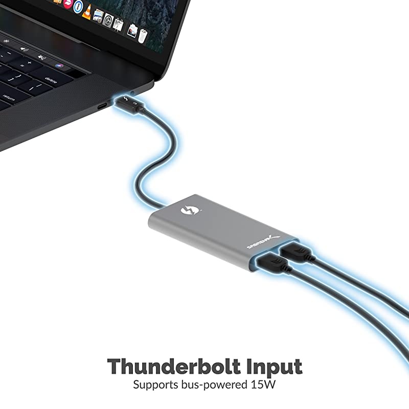 Thunderbolt 3 to Dual HDMI Adapter Supports Up to Two 4K 60Hz Monitors on Mac and Some Windows Systems TH3HD2