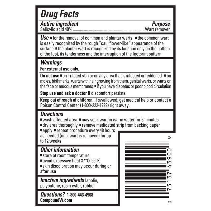 Compound W Maximum Strength One Step Invisible Wart Remover Strips - 14 ct