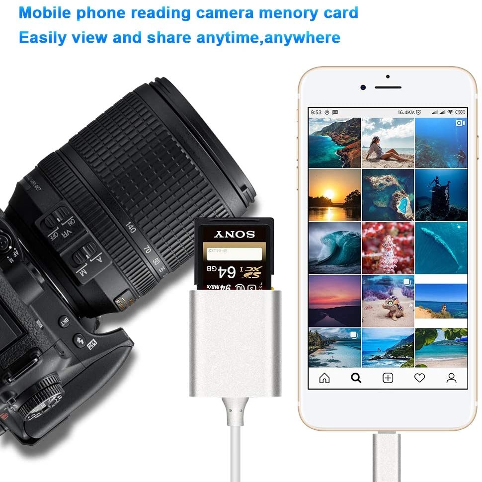 USB C to SD/MicroSD Card Reader Type C/Micro USB OTG Adapter Aluminum TF Card Memory Card Reader Camera reader Drive Recorder Video Reader Trail Cam Viewer for Android Tablets/PC/Laptop/phones/samsung