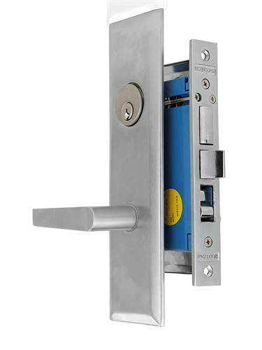Maxtech (Marks Metro 116A/26D Like) Satin Chrome 26D, Left Hand, Heavy Duty Mortise Entry Screwless Lever Lockset Thru Bolted, 2-1/2" Backset