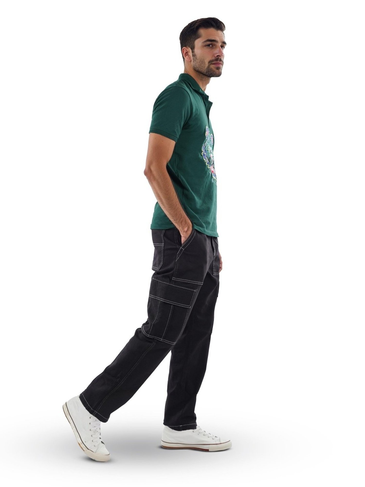 Celio* Black Regular Fit Cargos