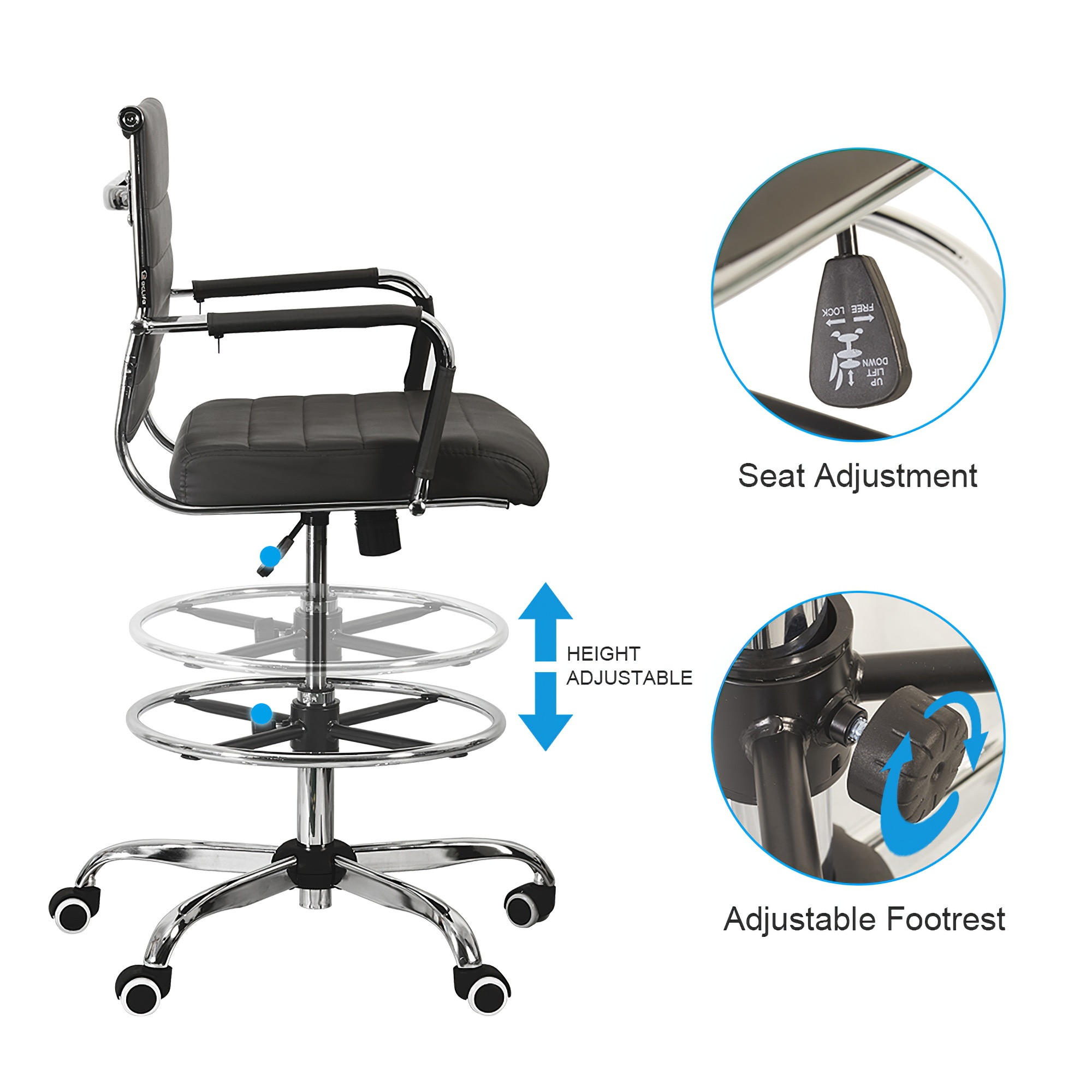 Gray Ergonomically designed office chair