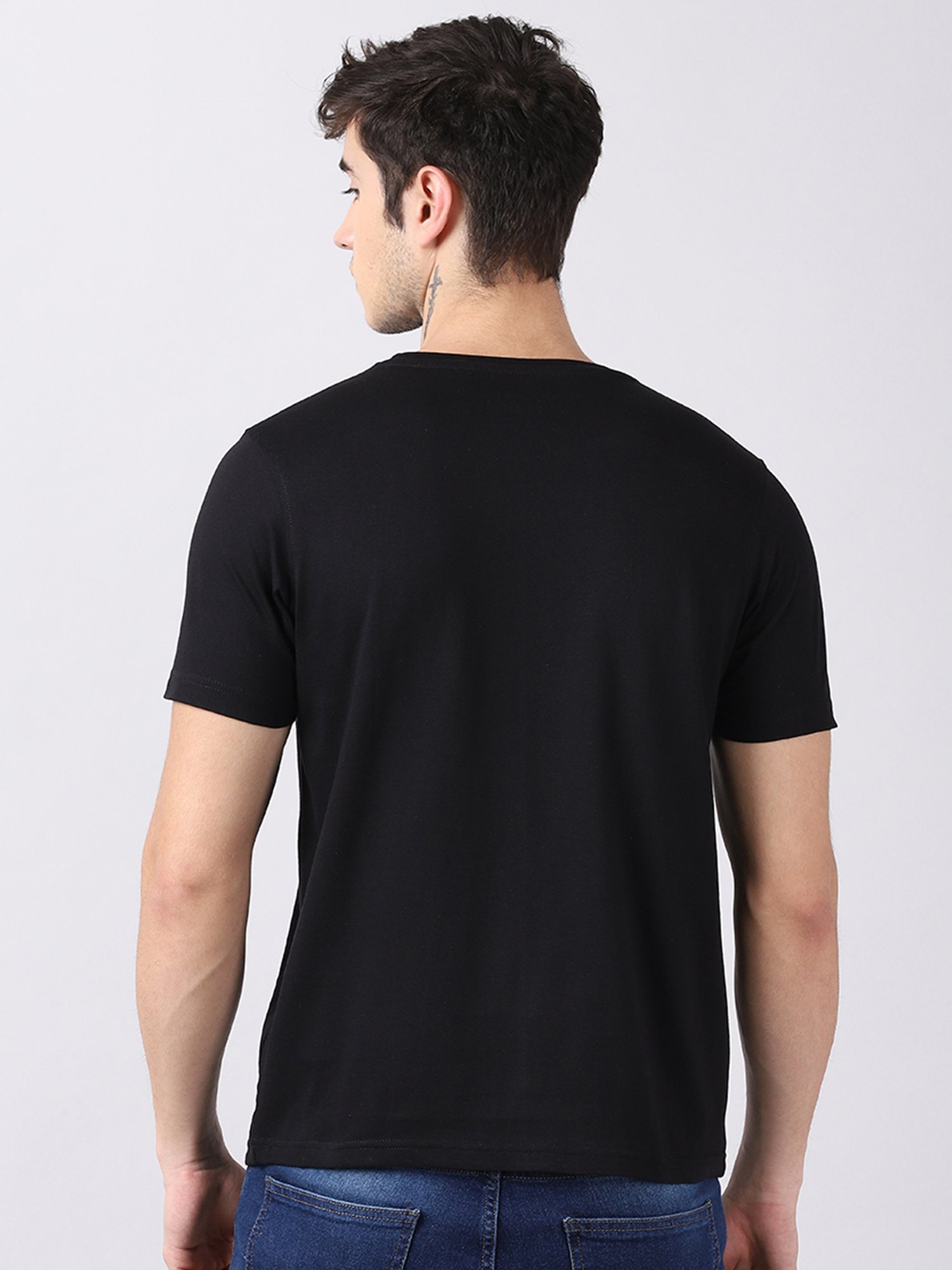 Bushirt Black Cotton Crew T-Shirt