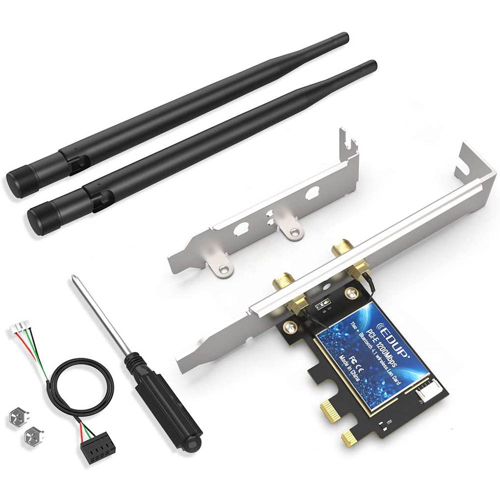 WiFi Card, PCIe Wireless Card AC1200,Bluetooth 4.1 Dual Band Wireless Network Card, PCI-E Wireless WiFi Network Adapter for Desktop PC, Suppots Windows 7/8.1/10