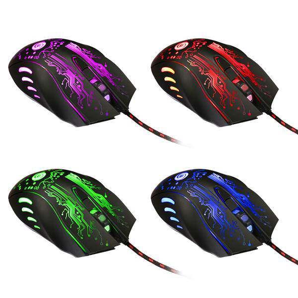 A885 5500DPI 6-Button LED USB Optical Wired Gaming Mouse for Pro Gamer