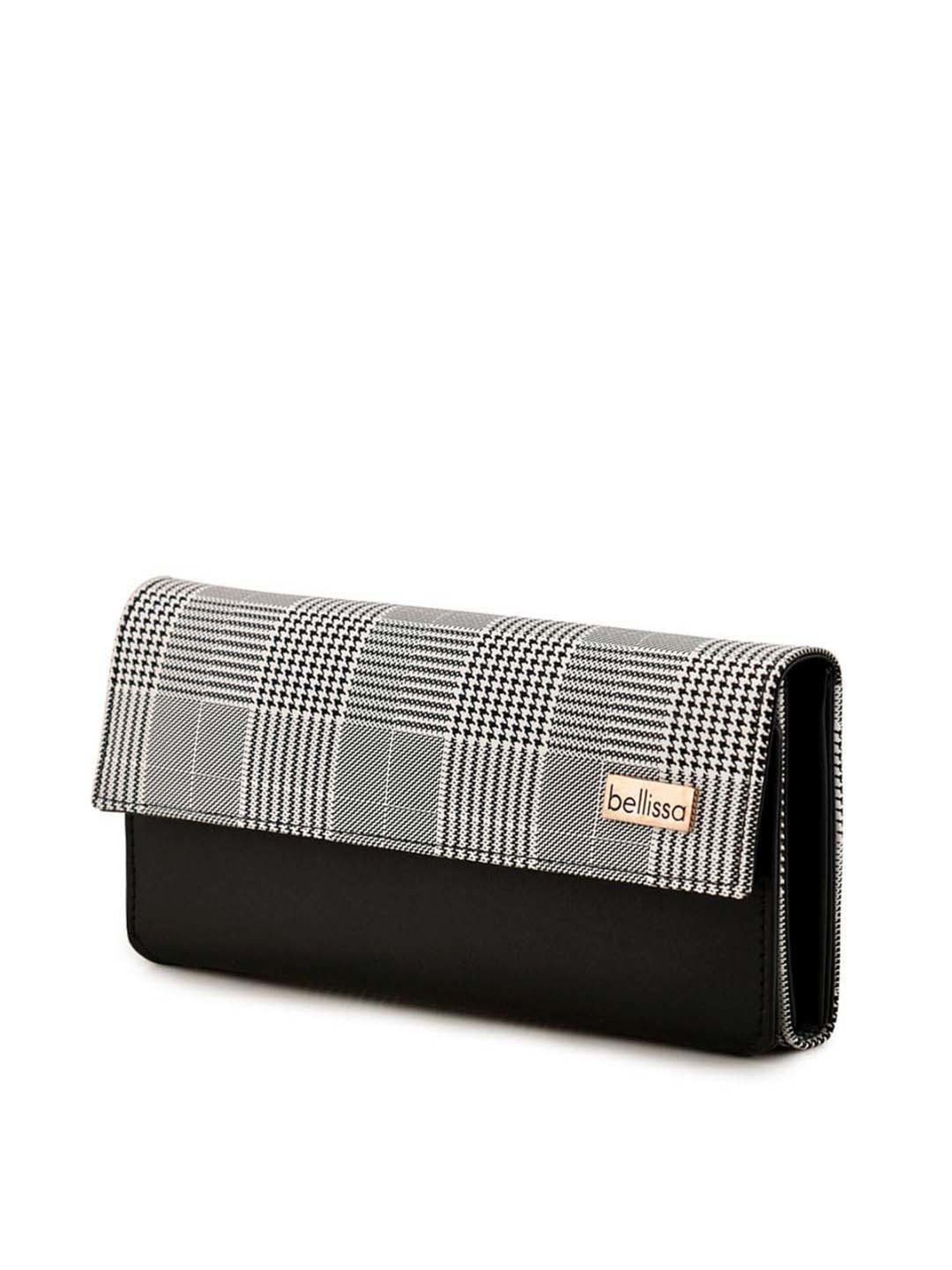 Bellissa Black PU Solid Handbag with Wallet