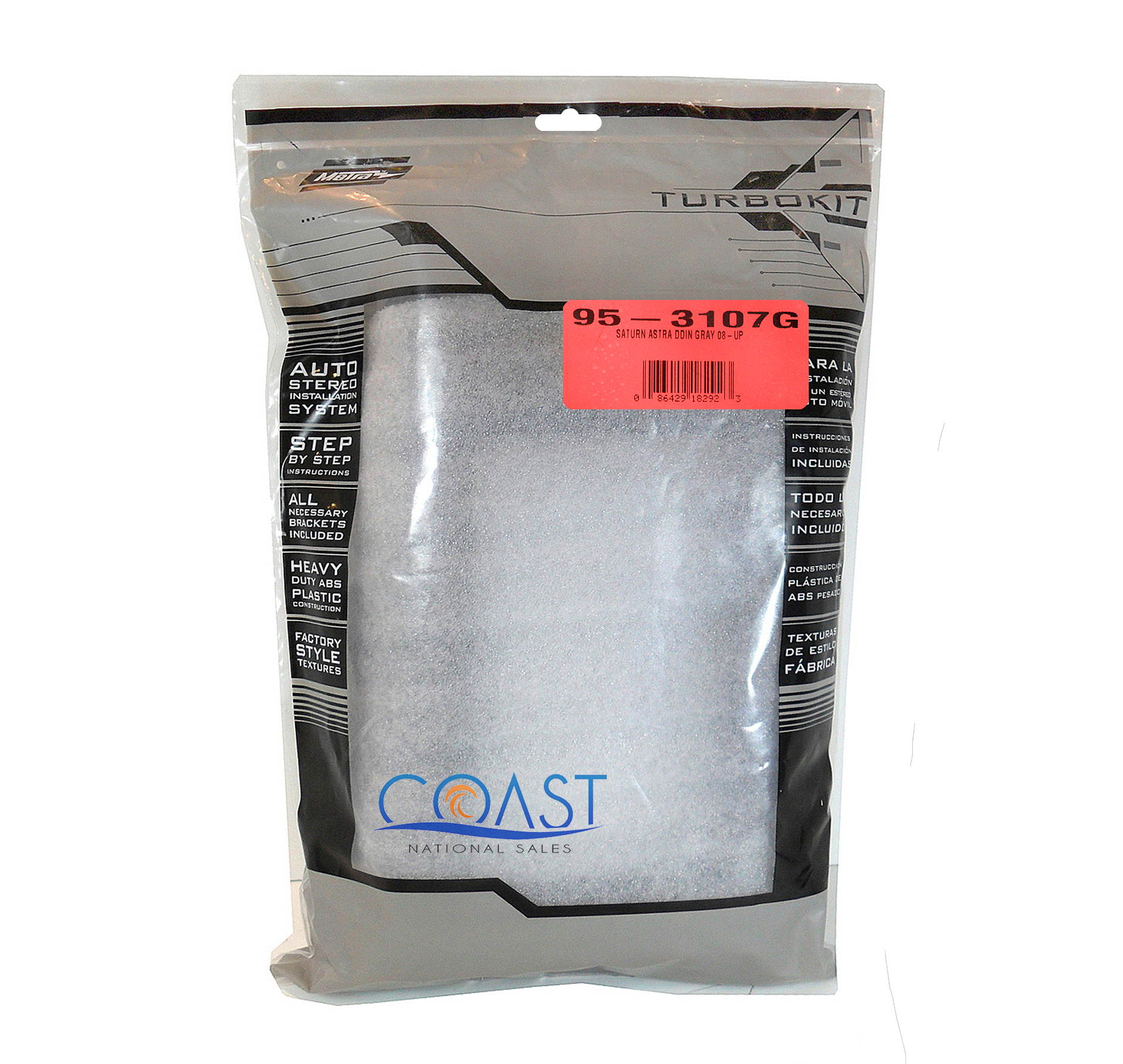 Metra 95-3107G (Gray) Double DIN Installation Dash Kit for 2008 Saturn Astra (Gray)