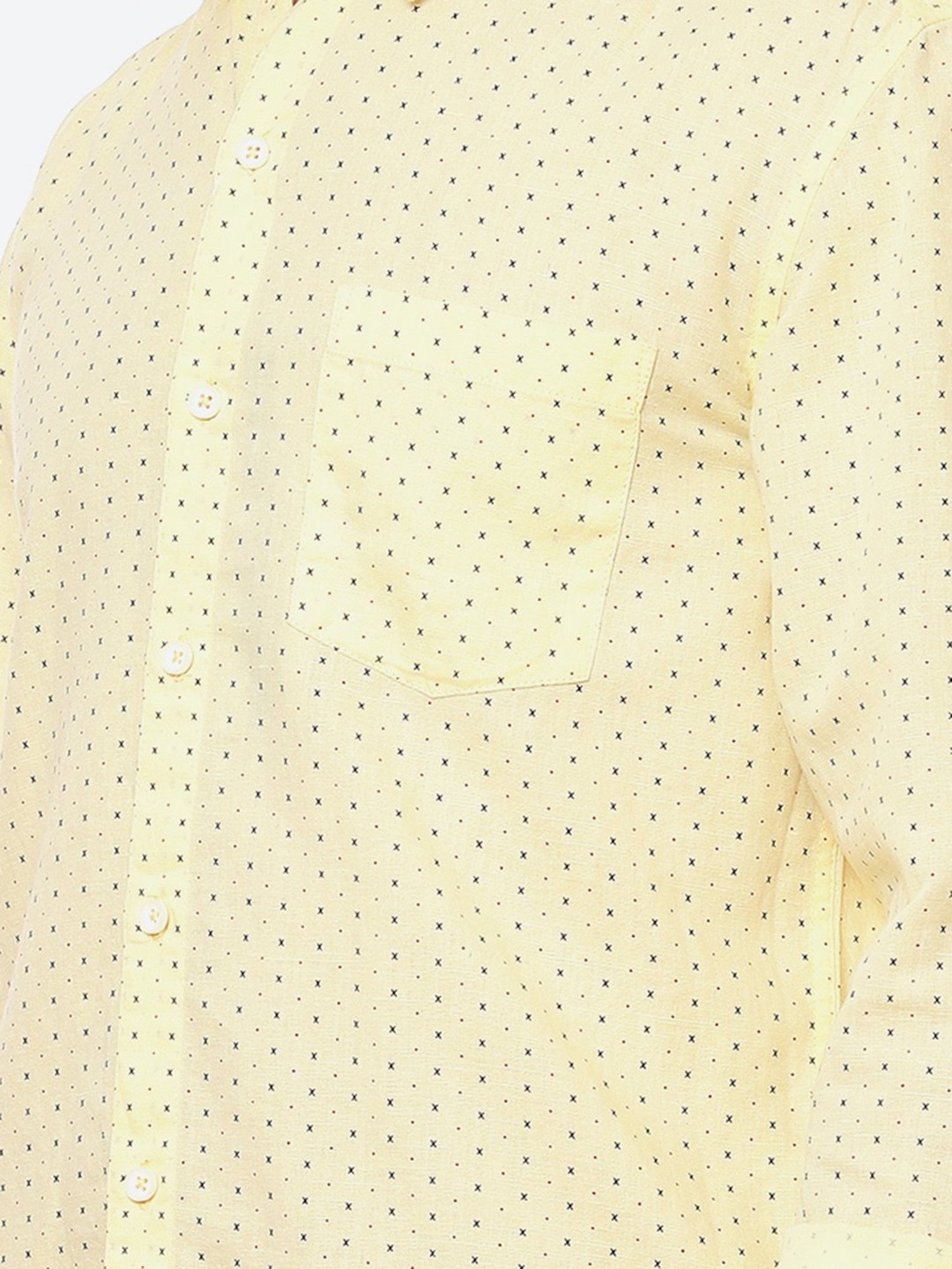 NUMERO UNO Yellow Slim Fit Printed Shirt