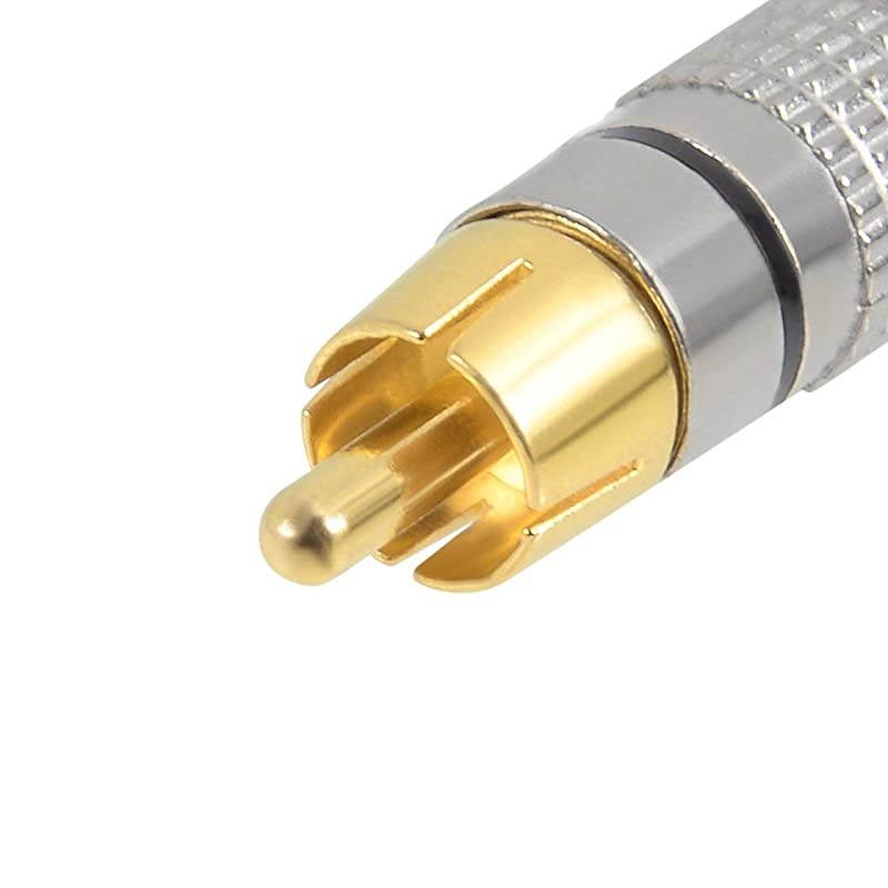 10Pcs RCA Male Solderless Coax Audio Video Jack Adapter Wire Cable Connector