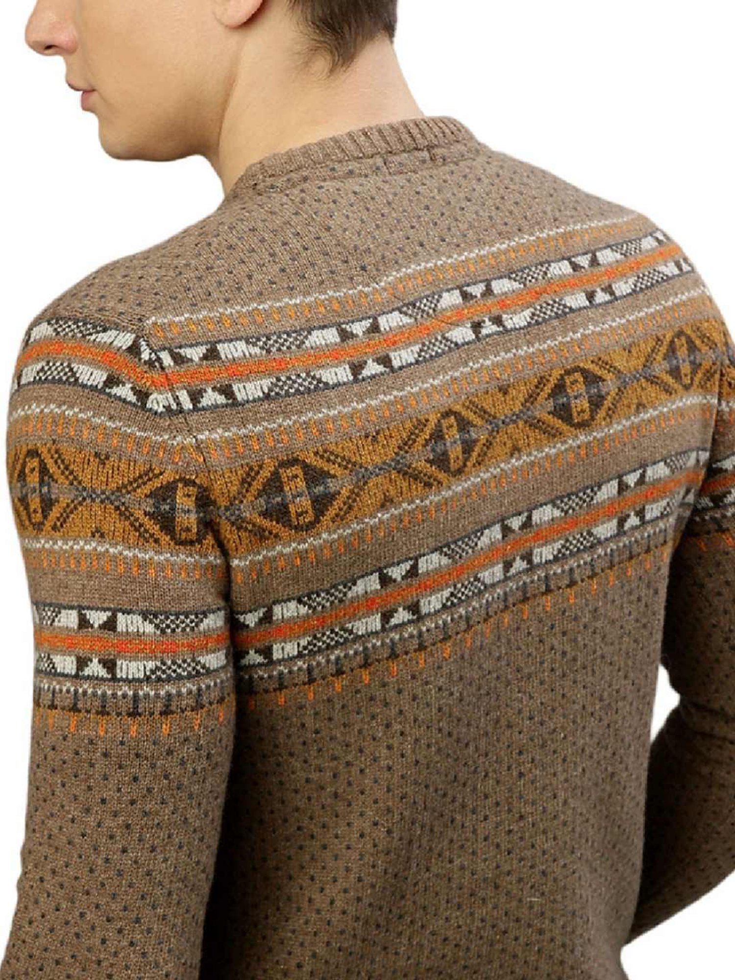 Lindbergh Beige Regular Fit Self Pattern Sweaters