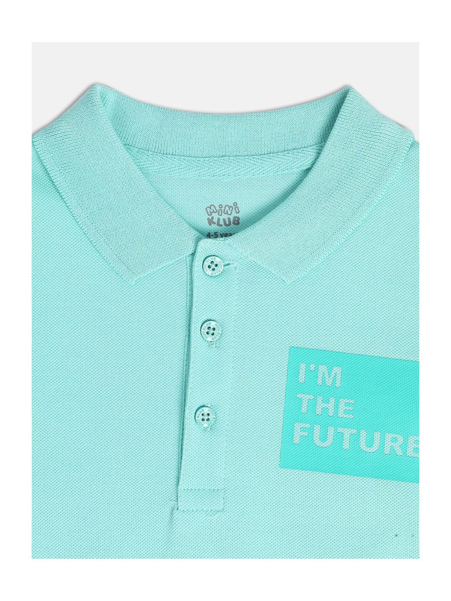 MINIKLUB Kids Blue Printed Polo T-Shirt