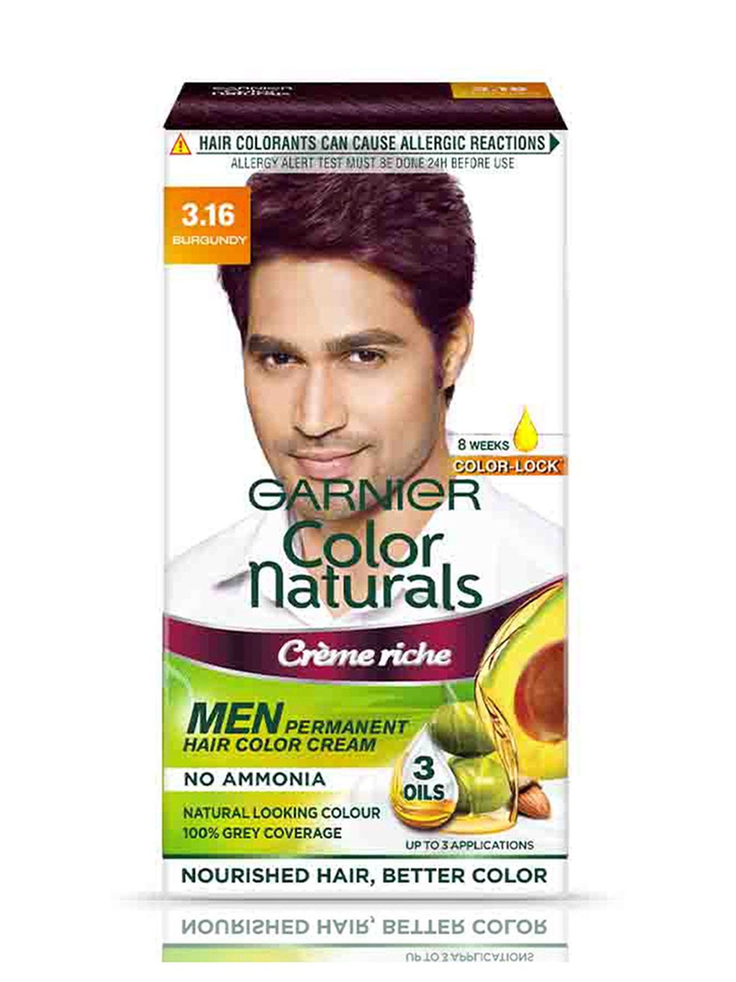Garnier Color Naturals Hair Color for Men Shade 3.16 Burgundy - 30 ml + 30 gm