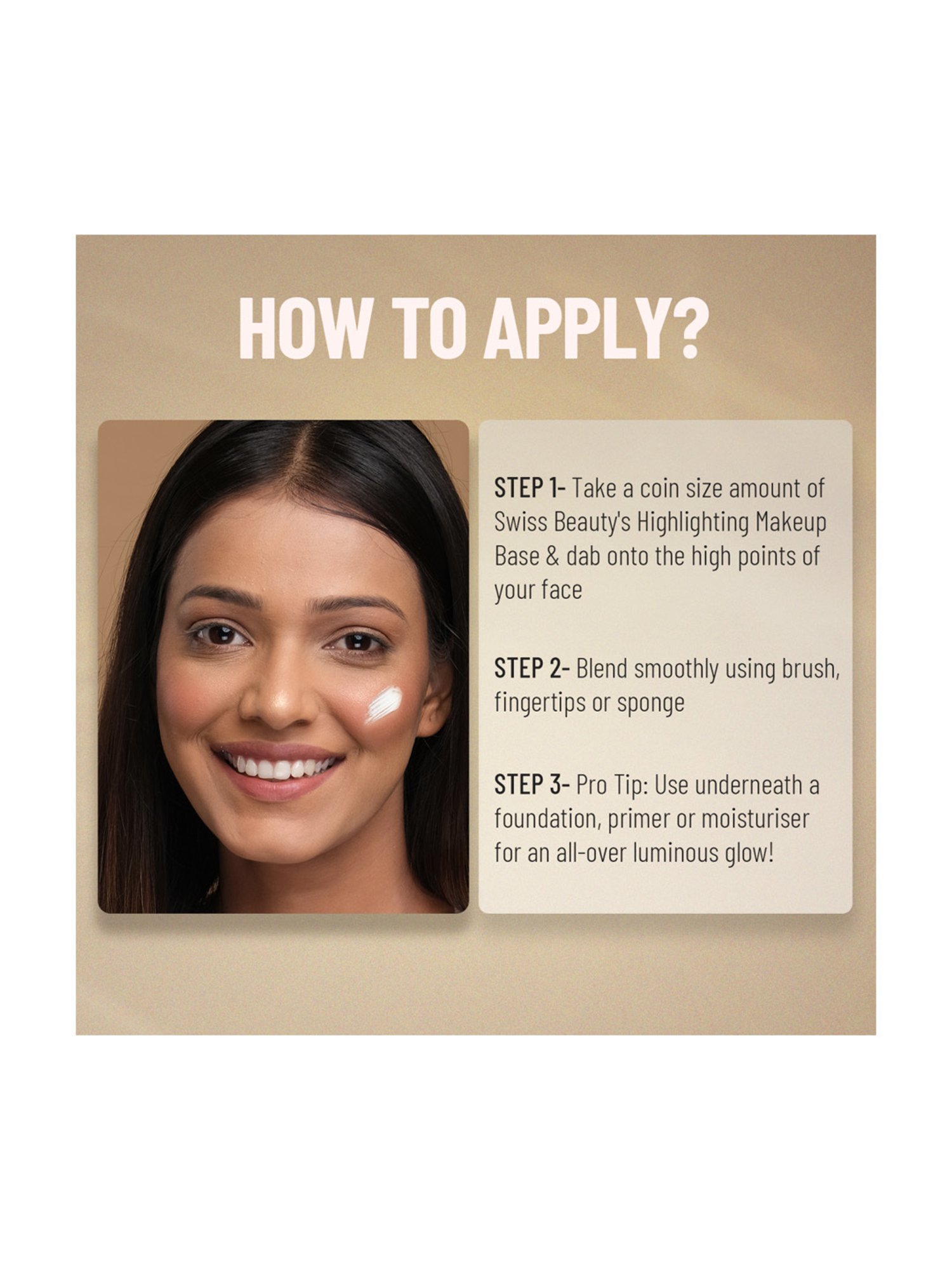 SWISS BEAUTY Real Make-Up Base Highlighting Primer Natural Tint - 32 ml