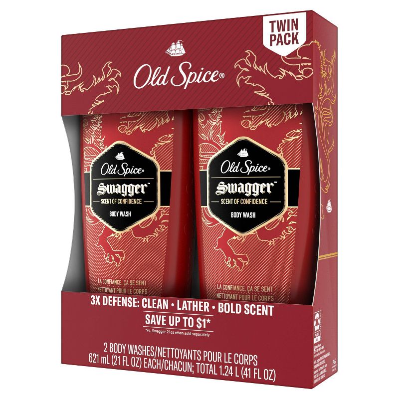 Old Spice Swagger Scent of Confidence Men's Body Wash Twin Pack - 21oz/2pk