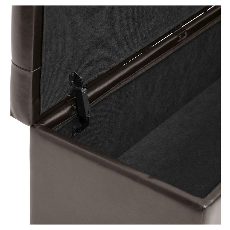 Roanoke Storage Ottoman Dark Brown - Baxton Studio