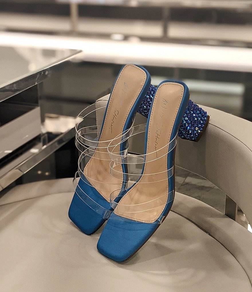 Blue by Betsey Johnson Capri Clear Banded Rhinestone Dress Sandals