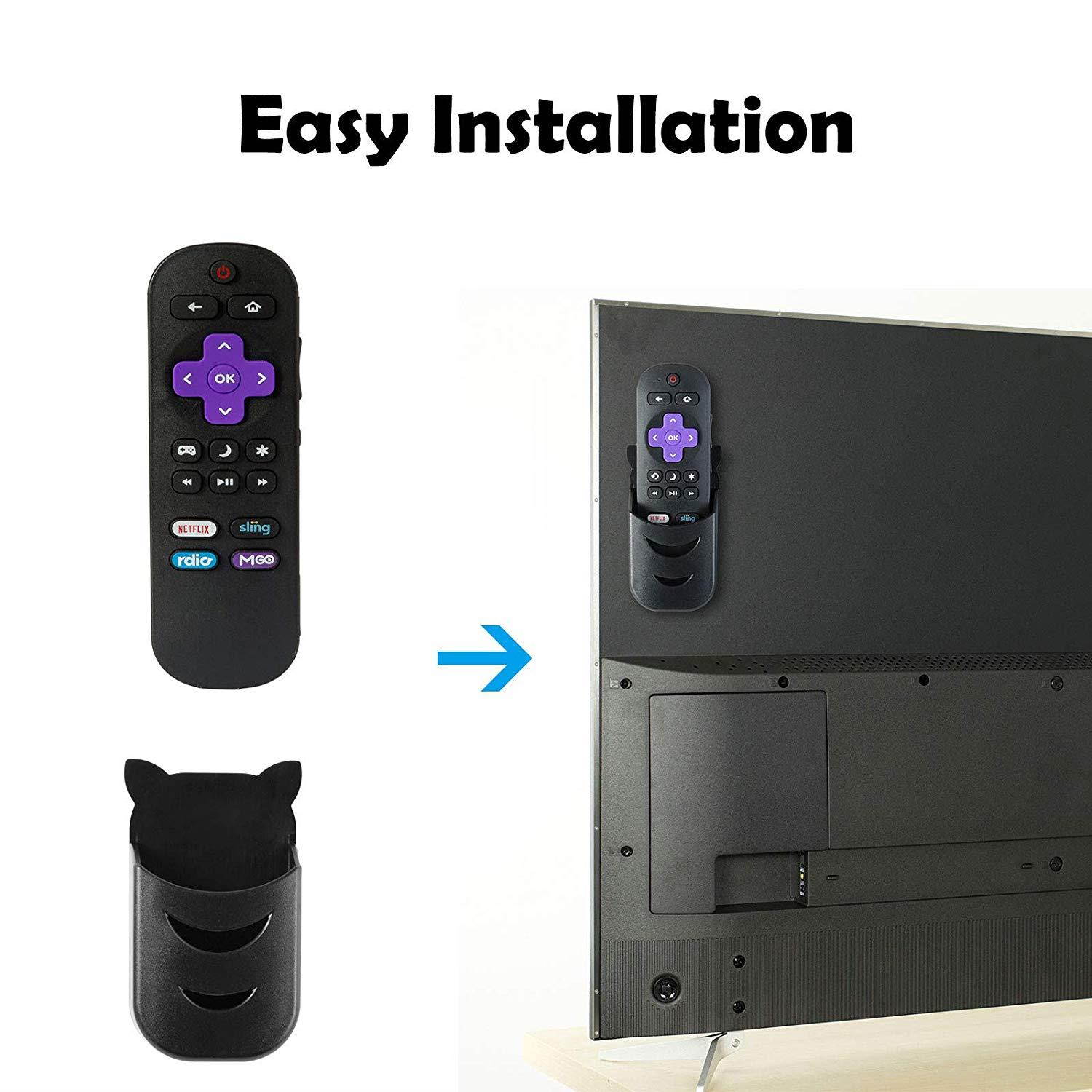 ECLINK Replacement Remote Control NS-RCRUS-16 for Insignia Roku TV with Netflix Sling Rdio MGO Original Layout with Remote Holder