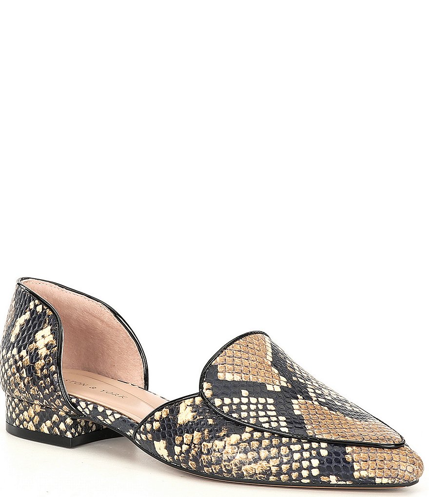 Preston & York Shannon Snake Print d'Orsay Flats