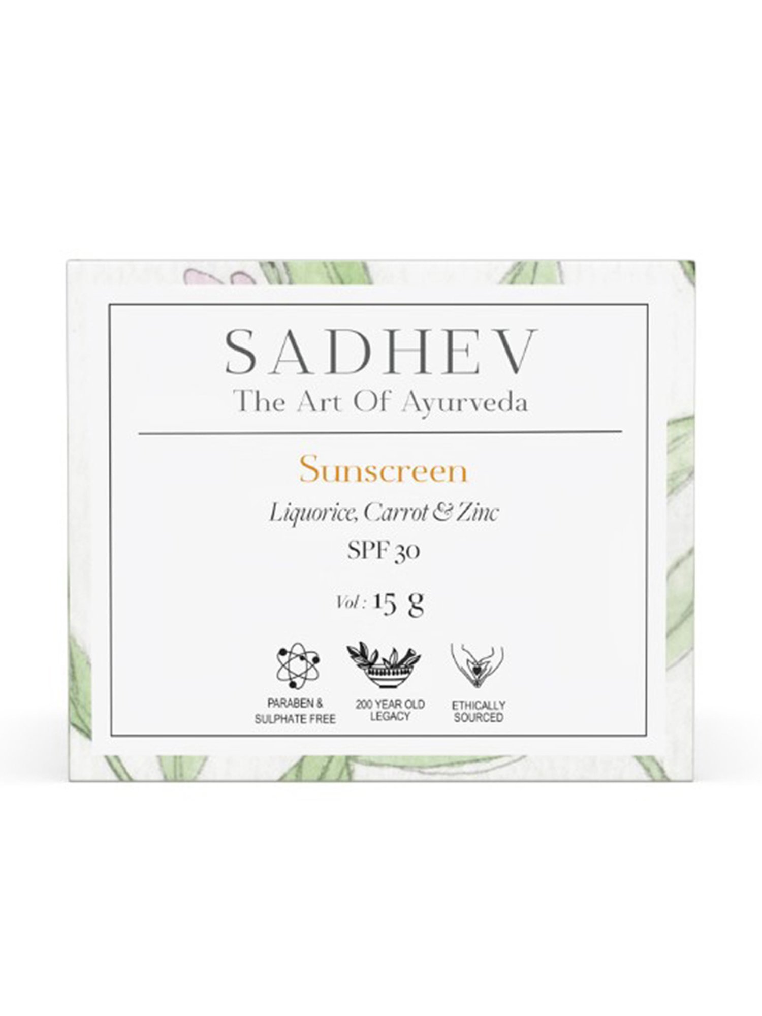 SADHEV The Art Of Ayurveda Sunscreen - 15 gm