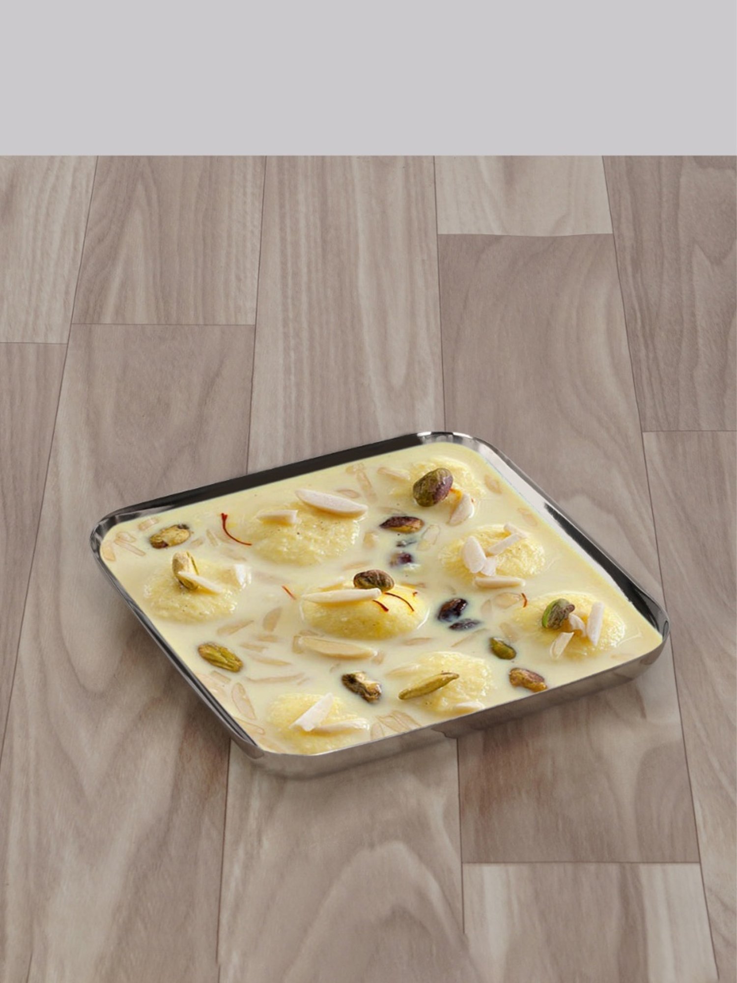 Sumeet S.S. Small Square Shape Plate/Dessert Plate/Halwa Plate Set of 12pcs, 12.5cm dia, Silver