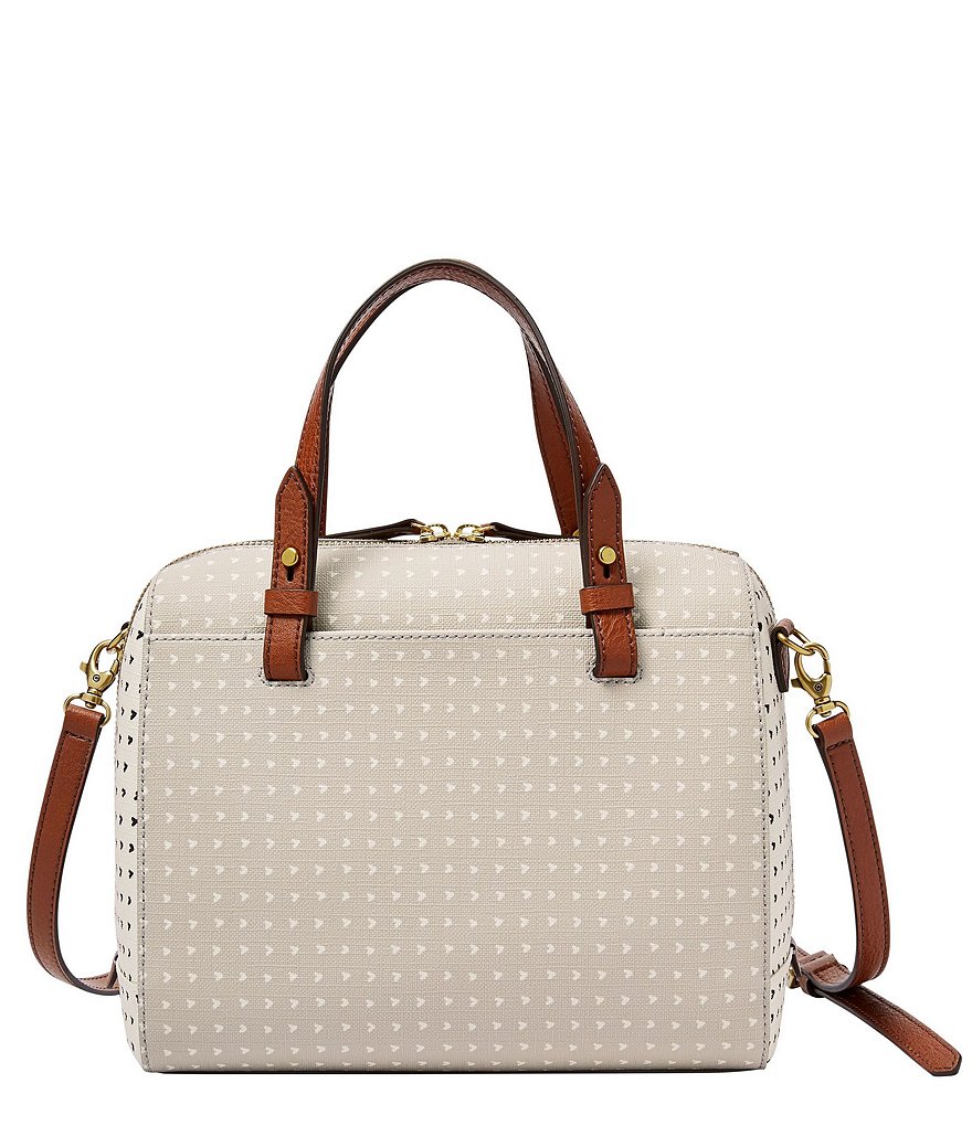 Fossil Rachel Heart-Print Satchel Bag