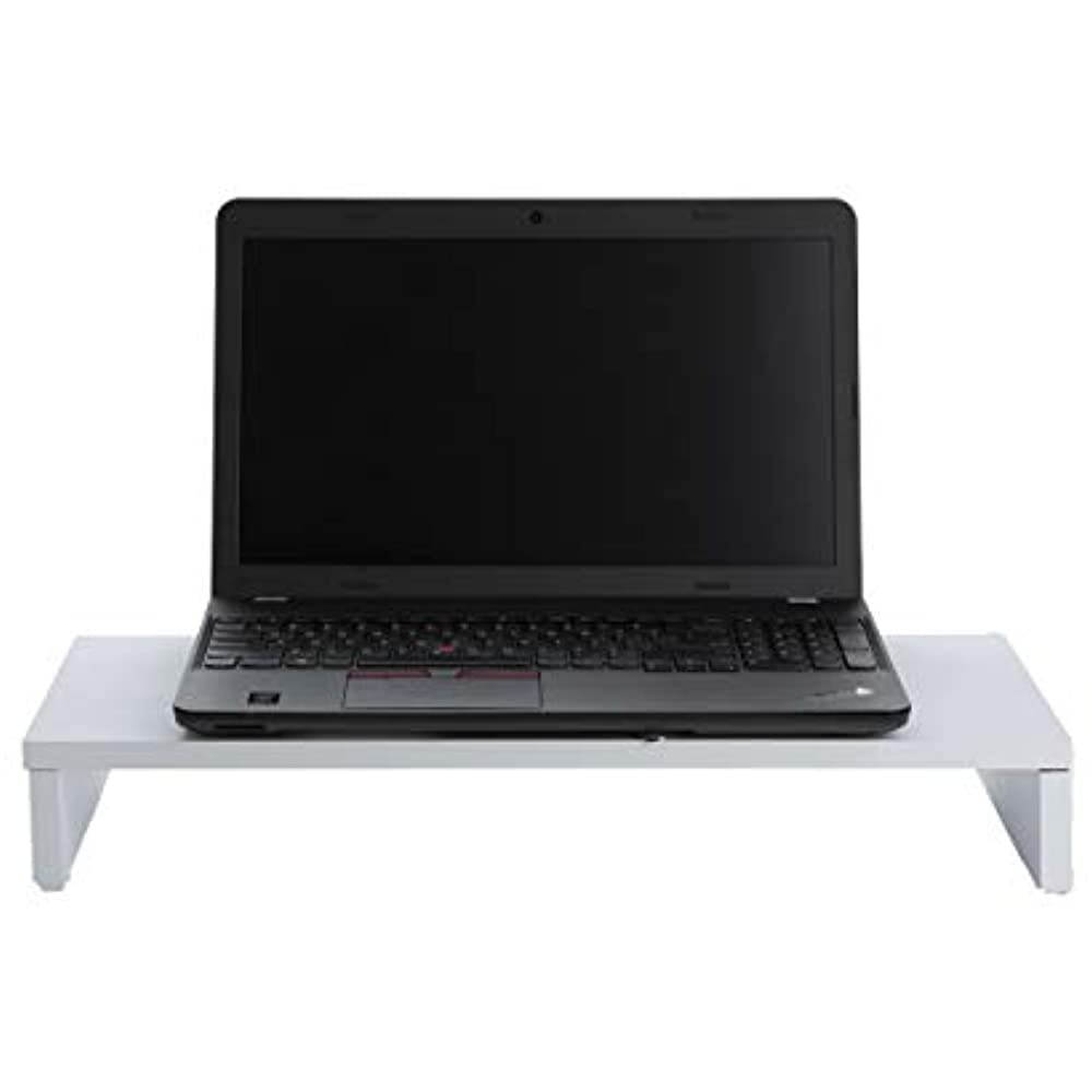 Mind Reader RECMON-WHT Wooden Riser for Computer, Pc, iMac, Printer, Speakers, Screens, TV, White Monitor Stand