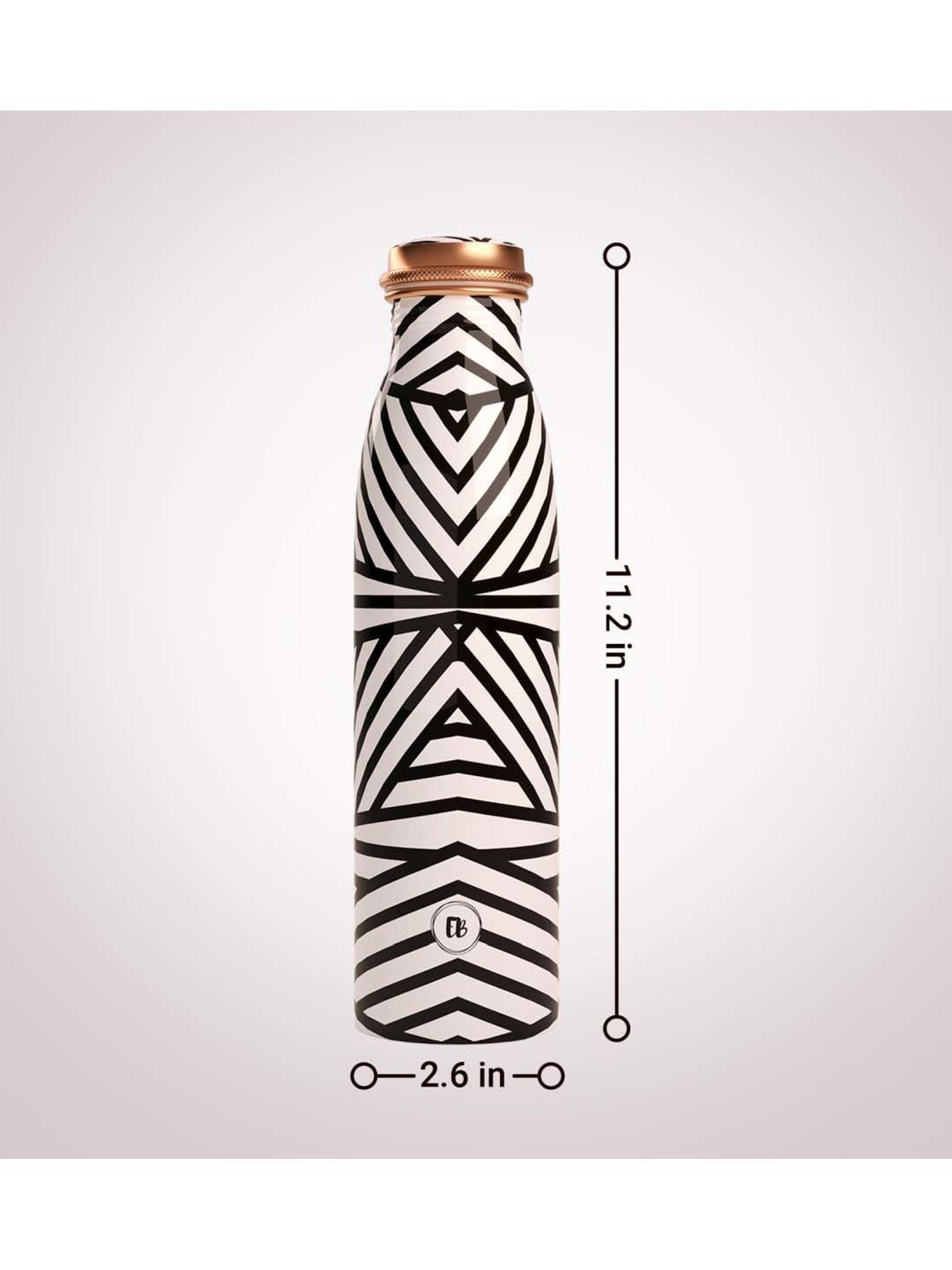 Everything Beautiful White & Black Copper Water Bottle - Seamless (0.95 L)