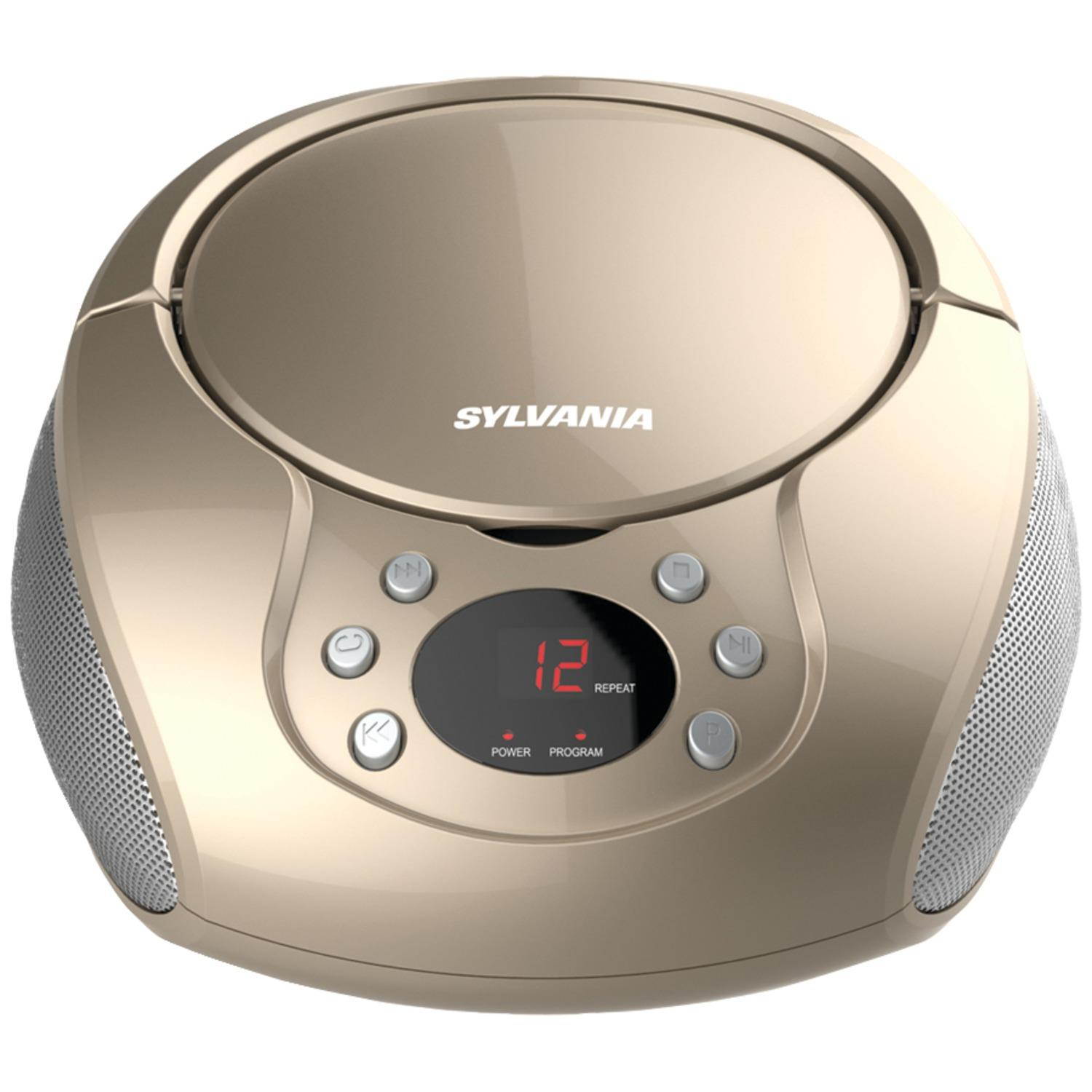 SYLVANIA(R) SRCD261-B-CHAMPAGNE Portable CD Player with AM/FM Radio (Champagne)