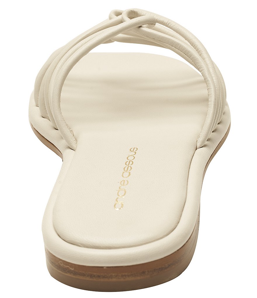 Andre Assous Rory Knotted Leather Square Toe Slide Sandals