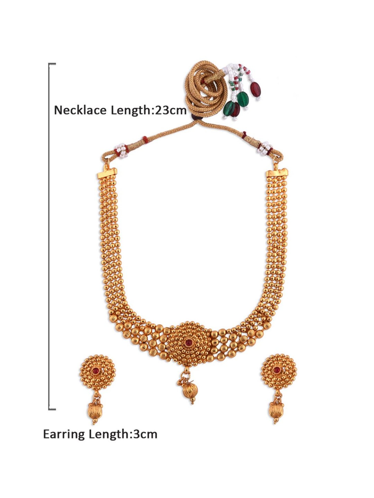 Fida Handmade Ethnic Temple Golden Jewellery Set