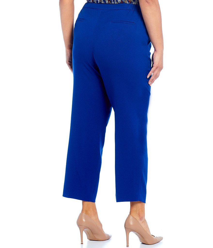Kasper Plus Size Stretch Crepe Elastic Back Ankle Pant
