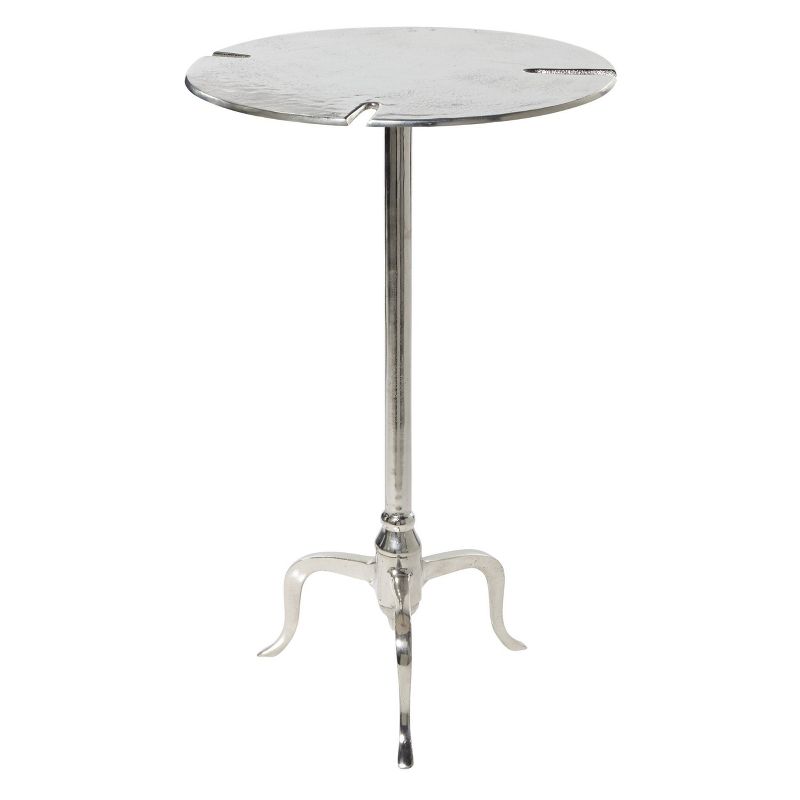 Side Table Round Aluminum Silver - Olivia & May