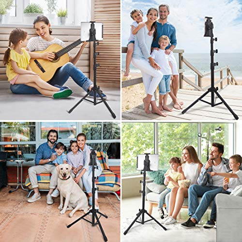 Phone iPad Tripod Stand, Portable Floor Tablet Holder Mount Height Adjustable 20 to 60 Inch 360 Degree Rotating for iPhone, iPad Mini, and All 4-12 Inch Phone and Tablets, Coming with Carrying Bag
 US