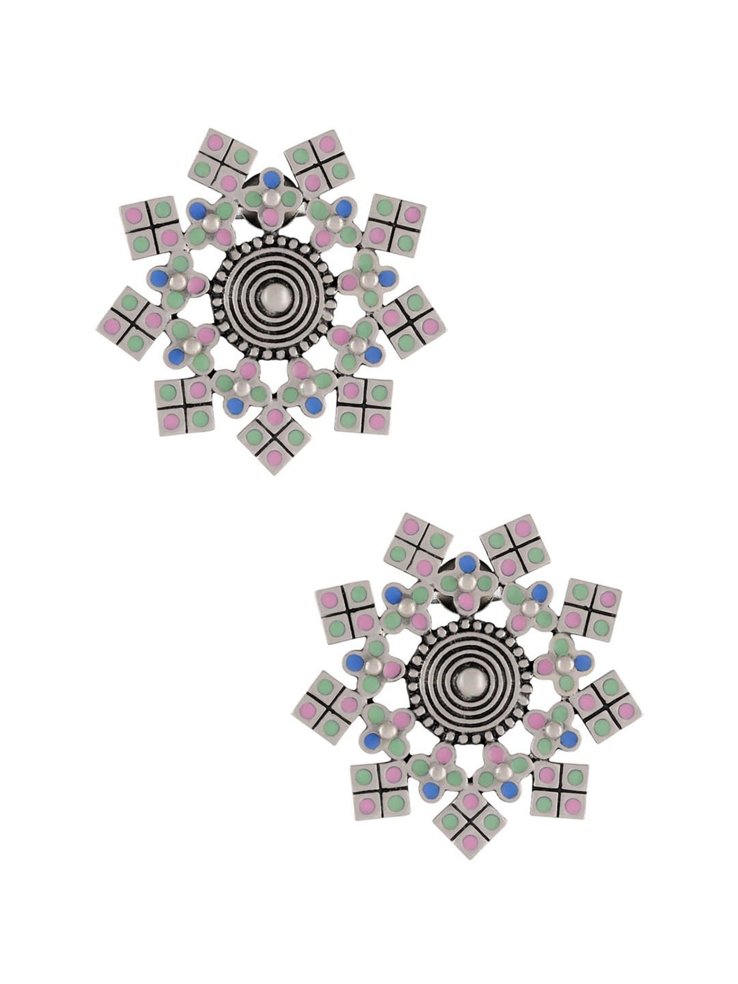 Tribe Amrapali Multi Coin Charm Chandrika Stud Earrings