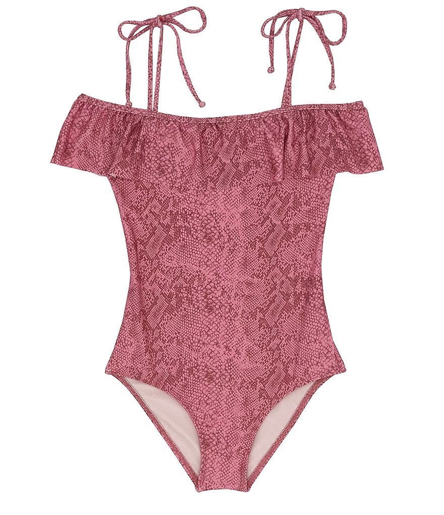 Splendid Big Girls 7-16 Snake Charmer Ruffle One-Piece Swimsuit