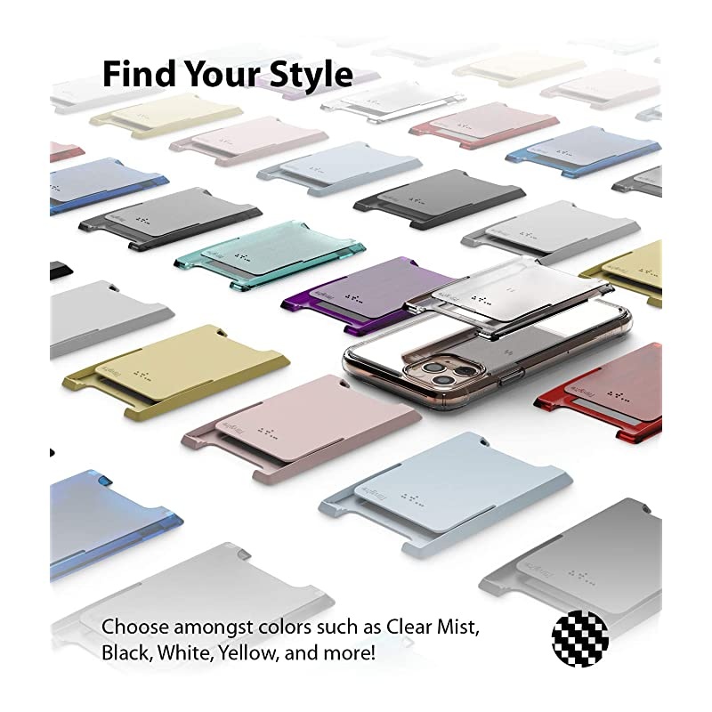 Slot Card Holder Designed for Smartphones Adhesive Stick On Wallet Case Minimalist Slim Hard Premium Credit Card Cash Sleeve Black