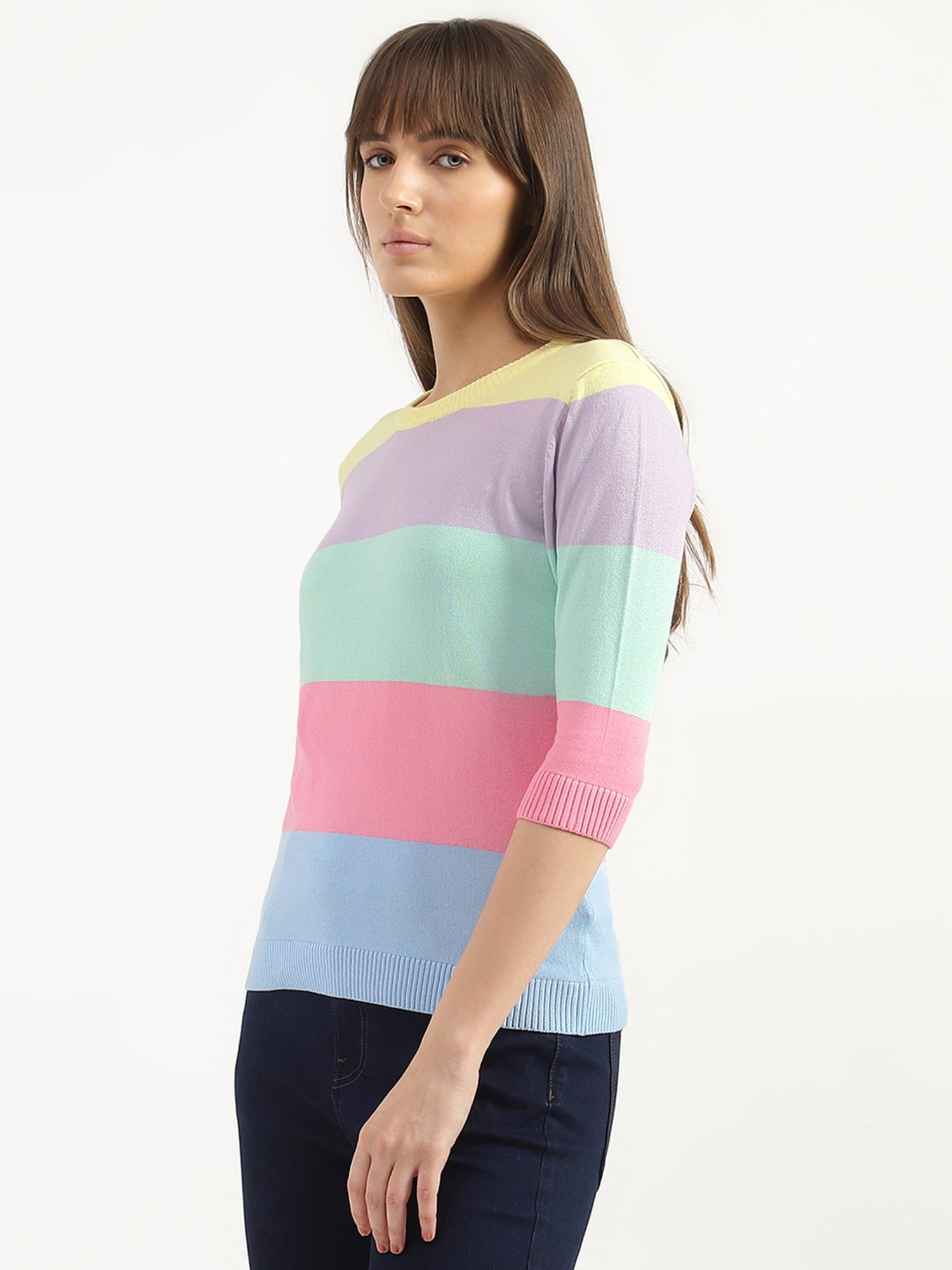 United Colors of Benetton Multicolor Cotton Striped Top