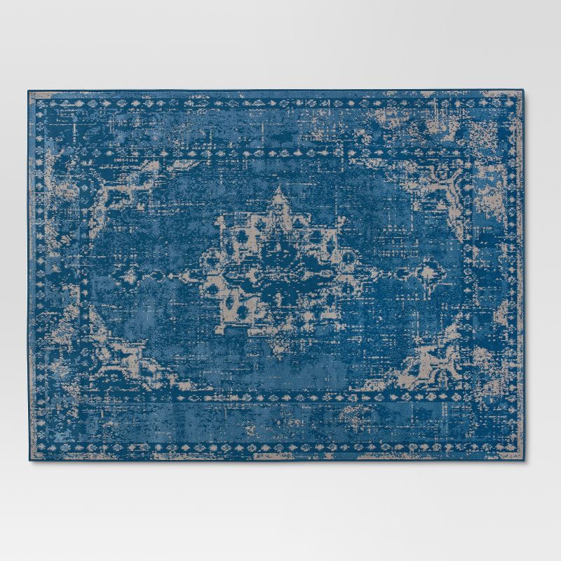 4'X6' Medallion Roma Overdyed Woven Area Rug Blue - Threshold™