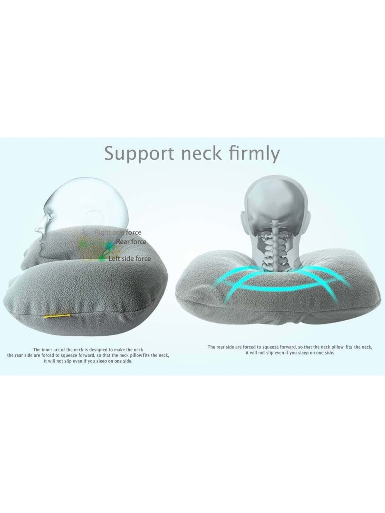 Travel Blue Grey Inflatable Neck Pillow