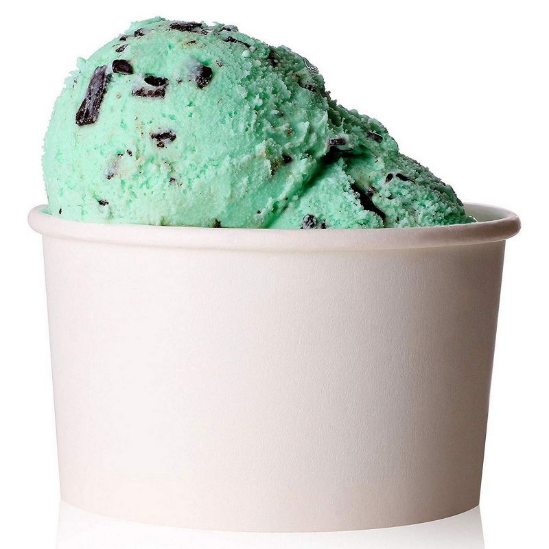 Juvale 200-Pack 8 oz White Disposable Paper Ice Cream Sundae Treat Cup Dessert Bowls Party Supplies