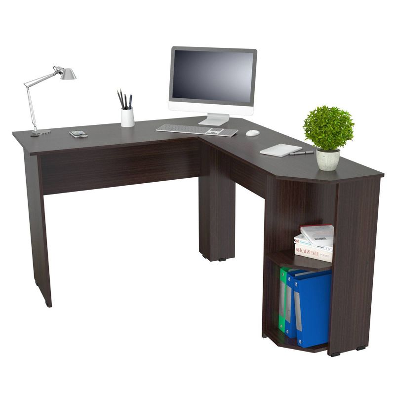 L Shaped Writing Desk Espresso - Inval