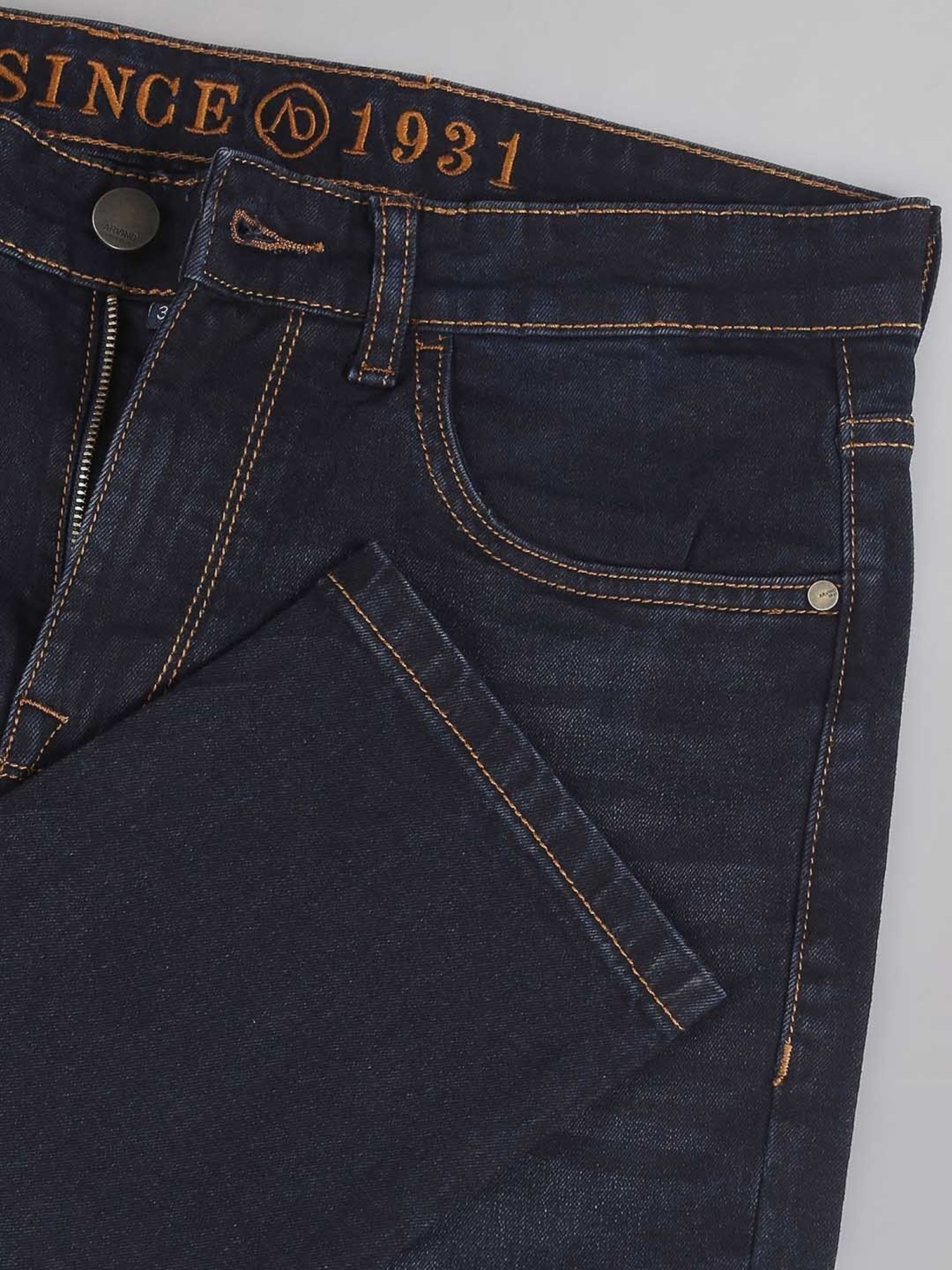 AD by Arvind Dark Blue Lightly Washed Skinny Fit Jeans