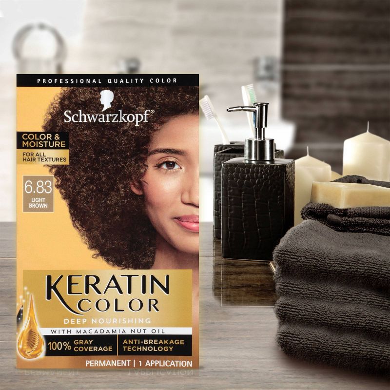 Schwarzkopf Keratin Color Light Brown Permanent Hair Color - 6.2oz