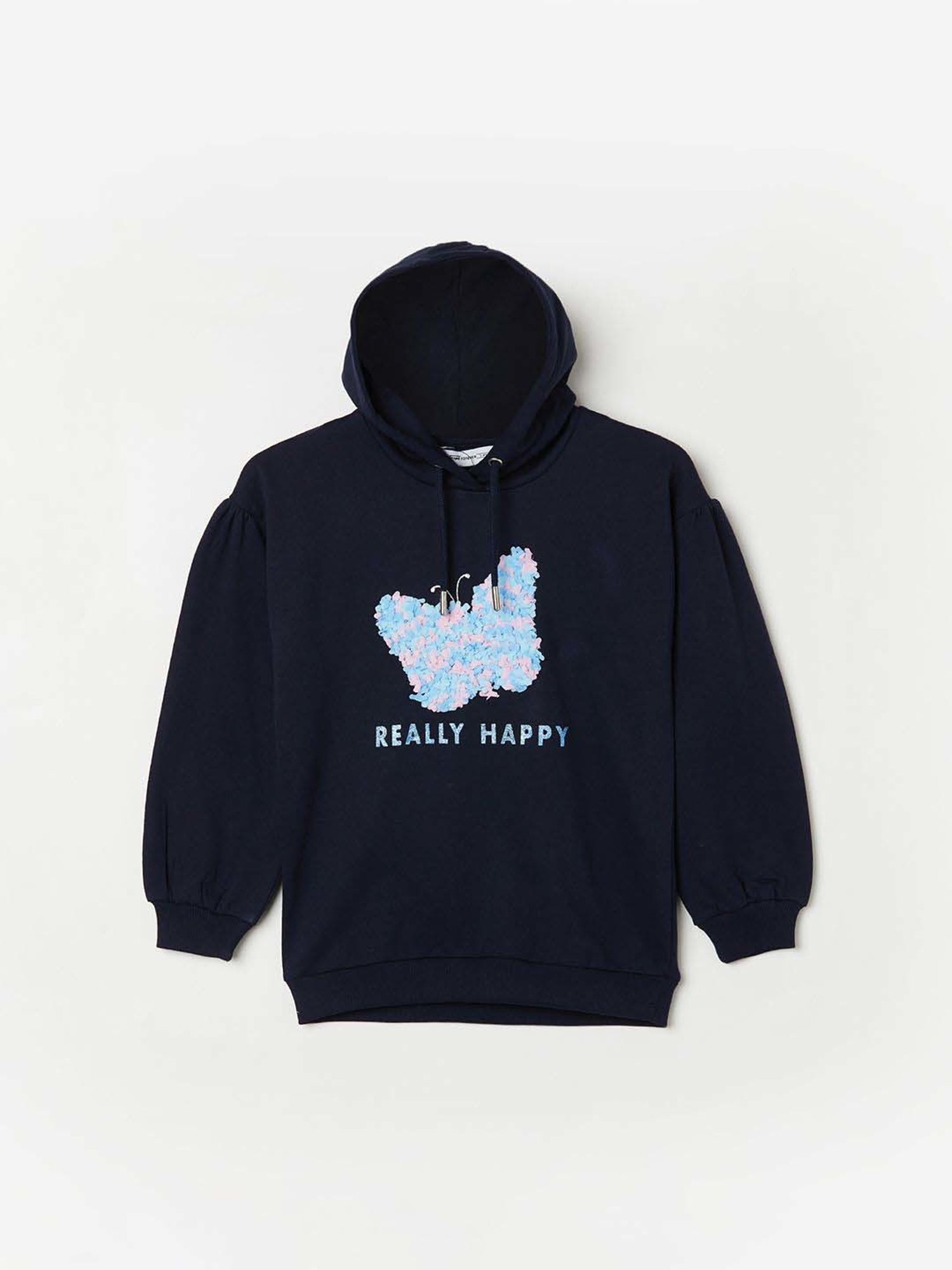 Juniors by Lifestyle Kids Navy Cotton Printed Full Sleeves Sweatshirt