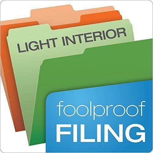 Two Tone Color File Folders Letter Size 1 3 Cut Assorted Colors 100 per Box