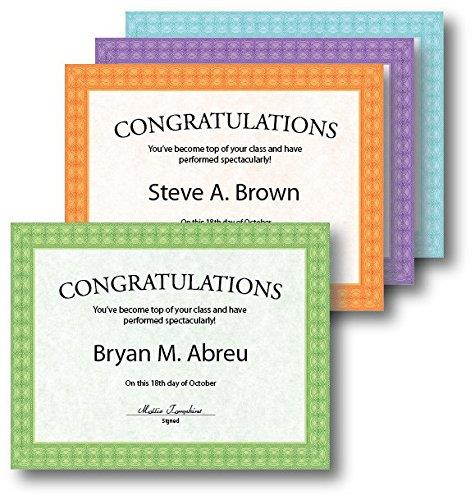 Geographics Assorted Fashion Card Stock Certificates,8.5 x 11", 40/pack (48670)