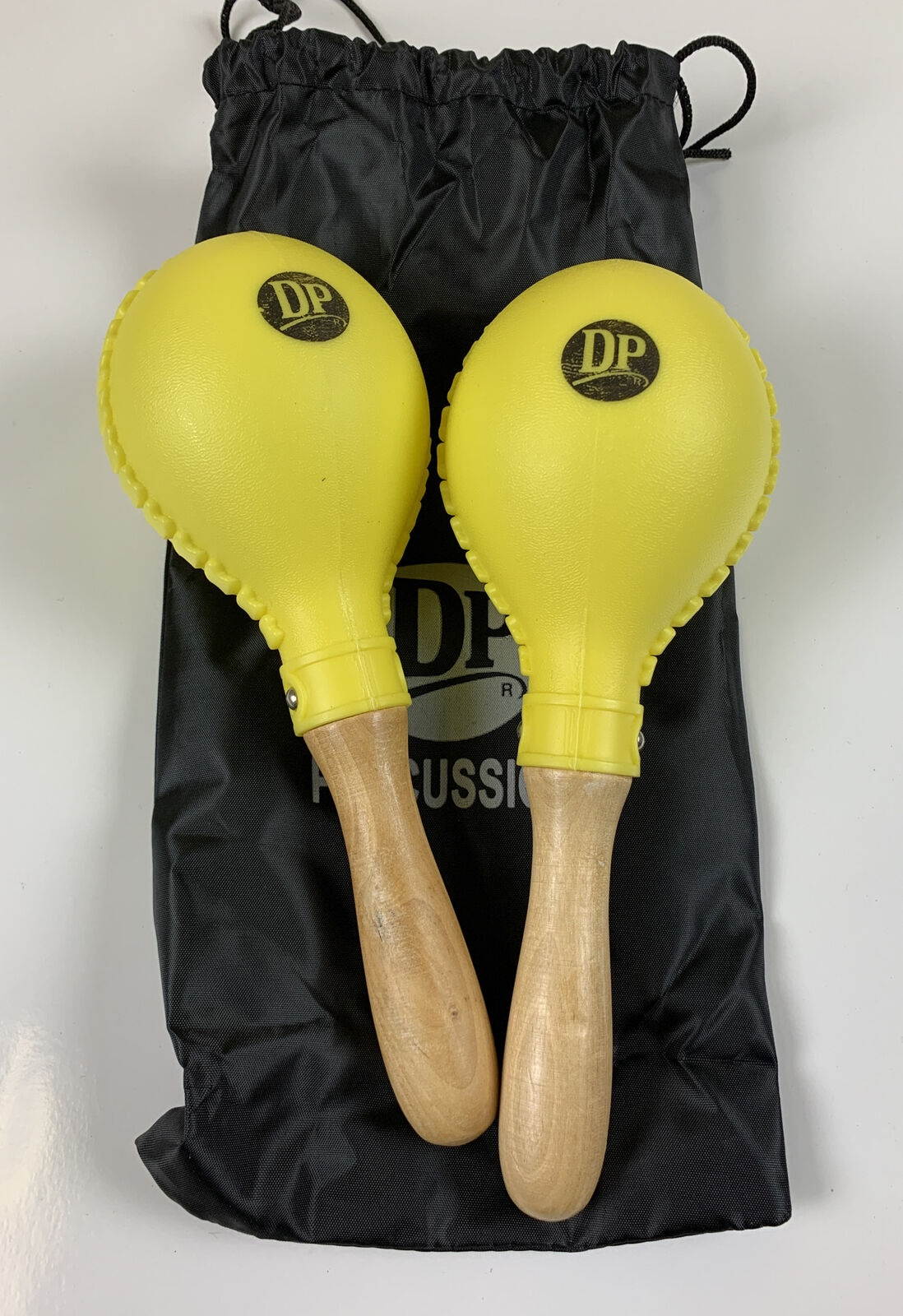 Salsa Maracas Yellow With Carry Bag.  Matched Pair 10-1/2&rdquo; long.