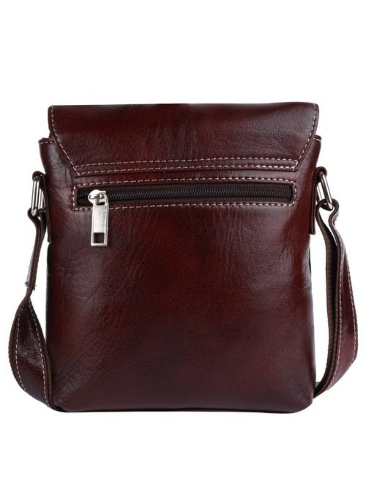 HiLEDER Brown Textured Medium Leather 8 inch Cross Body Bag